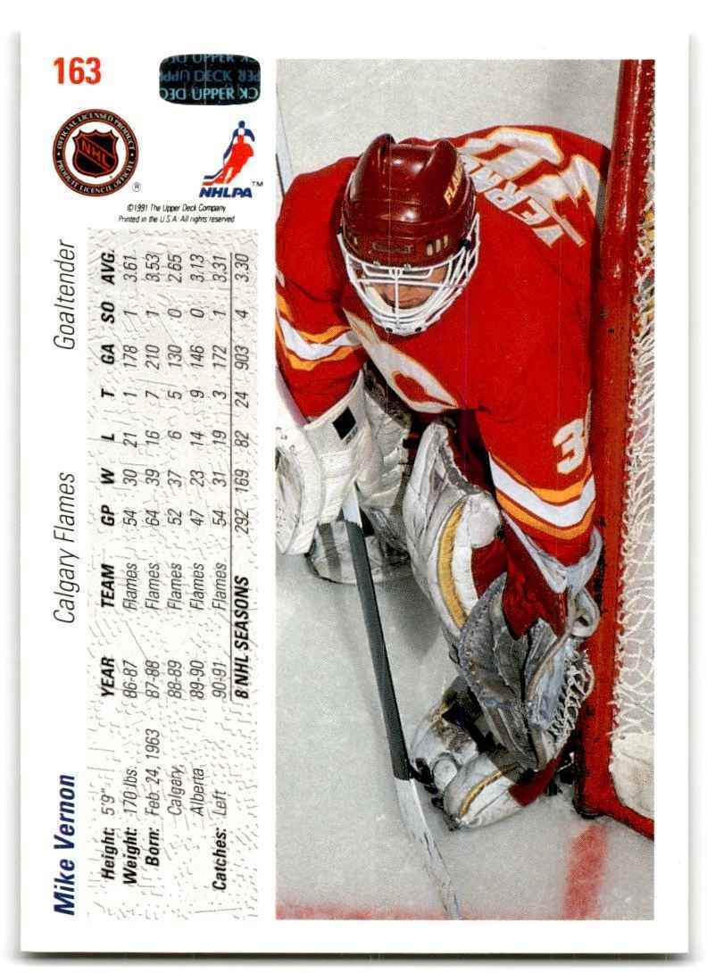 1991-92 Upper Deck Mike Vernon Calgary Flames #163