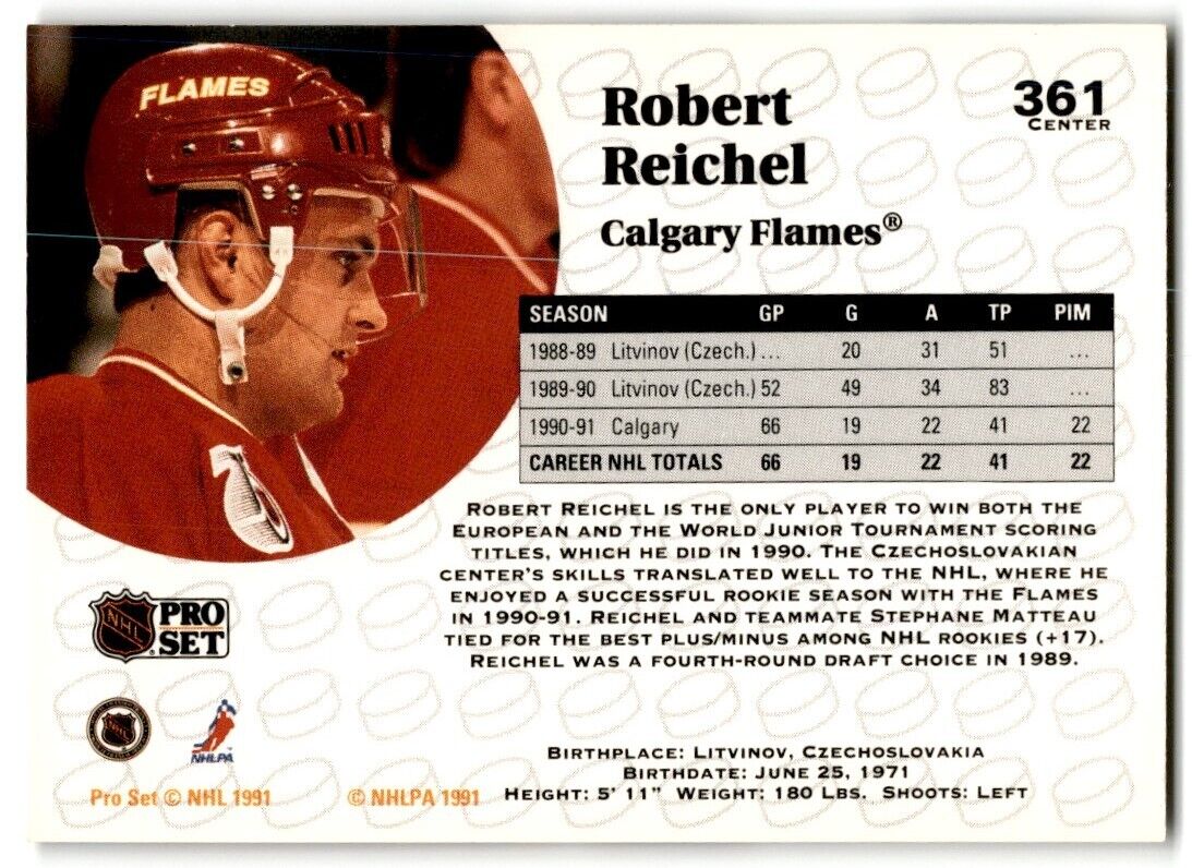 1991-92 Pro Set Robert Reichel Calgary Flames #361