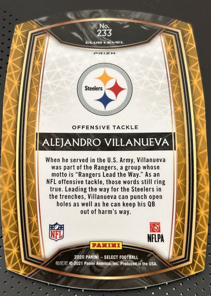 2020 Panini Select Alejandro Villanueva Pittsburgh Steelers #233