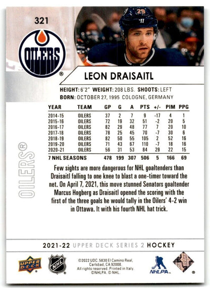 2021-22 Upper Deck Leon Draisaitl Edmonton Oilers #321