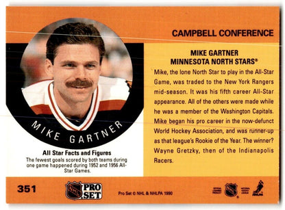 1990-91 Pro Set Mike Gartner Minnesota North Stars #351