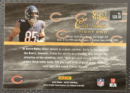 2020 Panini Select Cole Kimet Rookie Chicago Bears #SCR-18