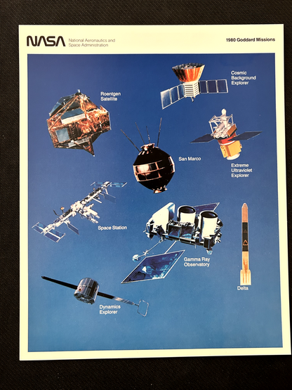 NASA 1980 Goddard Missions 8X10 litho