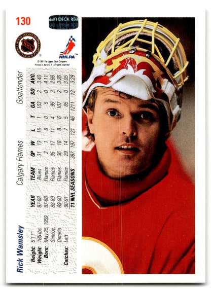 1991-92 Upper Deck Rick Wamsley Calgary Flames #130