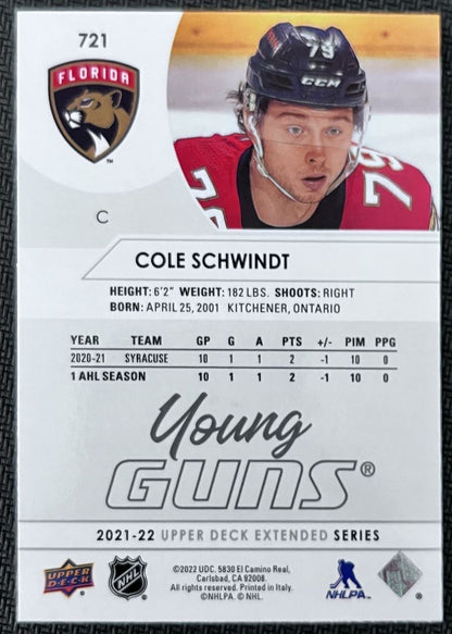 2021-22 Upper Deck Cole Schwindt Rookie Florida Panthers #721