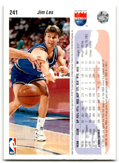 1992-93 Upper Deck Jim Les Sacramento Kings #241