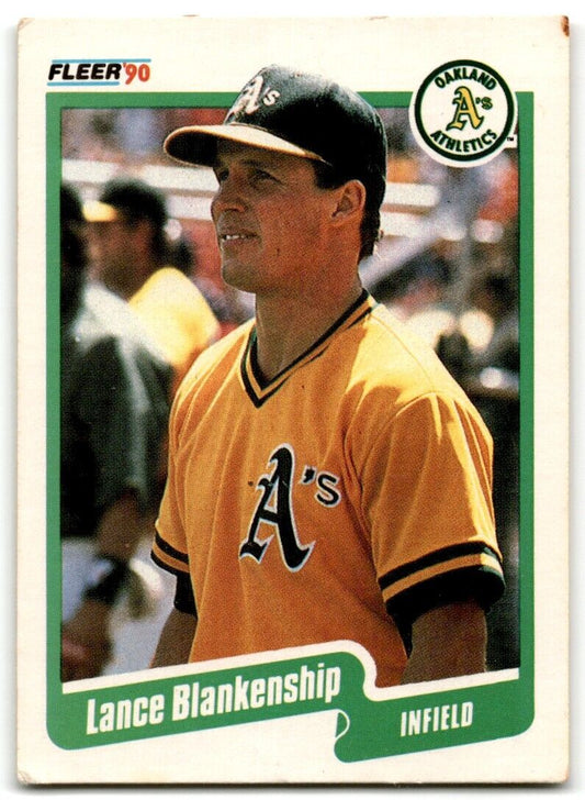 1990 Fleer Lance Blankenship Oakland Athletics #1