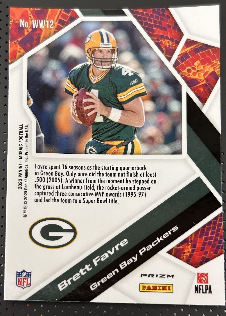 2020 Panini Mosaic Prizm Will to Win Brett Favre Green Bay Packers #WW12