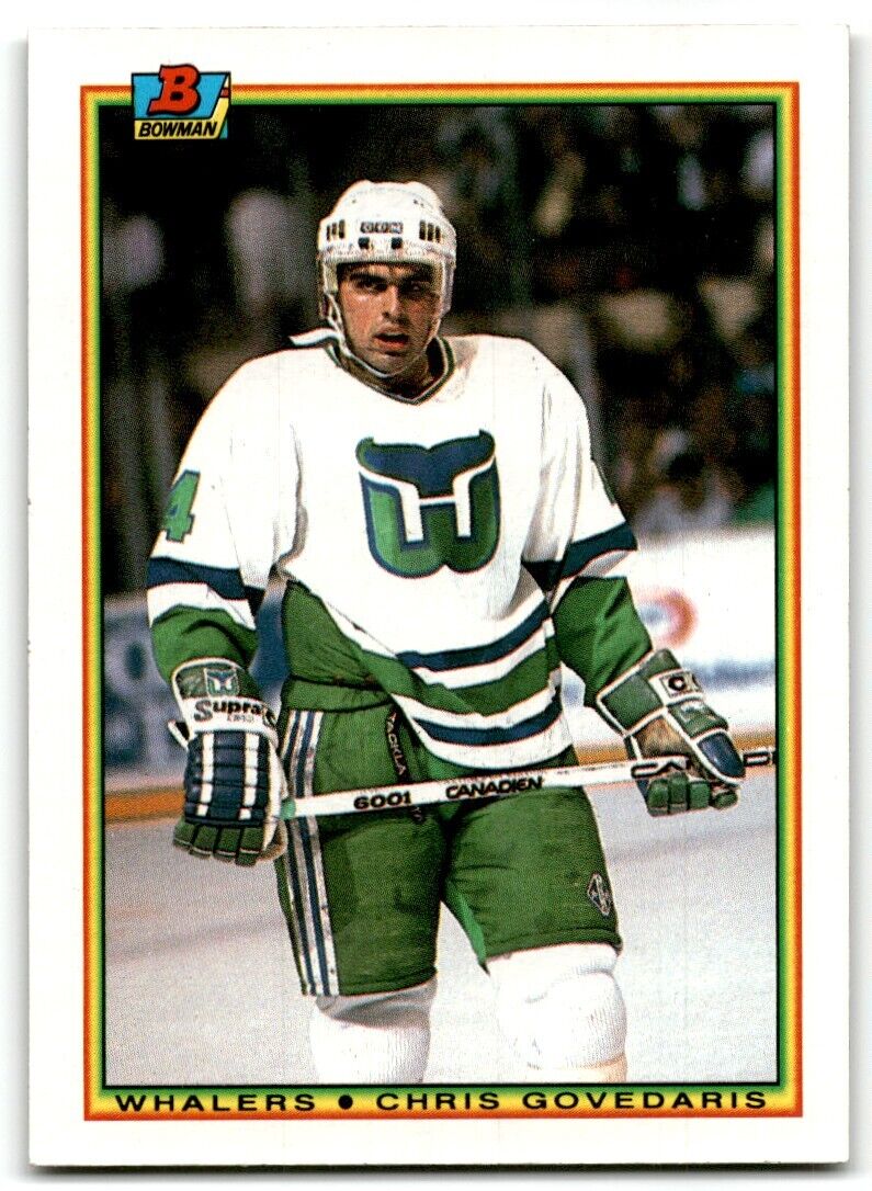 1990-91 Bowman Chris Govedaris Rookie Hartford Whalers #259