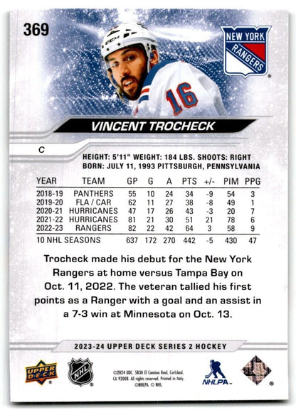 2023-24 Upper Deck Vincent Trocheck New York Rangers #369