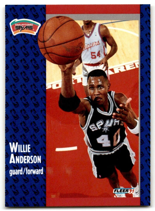 1991-92 Fleer Willie Anderson San Antonio Spurs #182