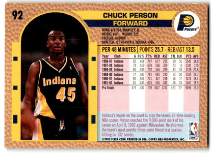 1992-93 Fleer Chuck Person Indiana Pacers #92