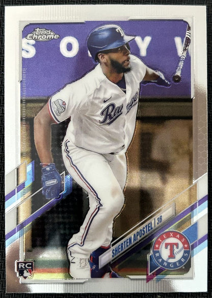 2021 Topps Chrome Sherten Apostel Rookie Texas Rangers #126