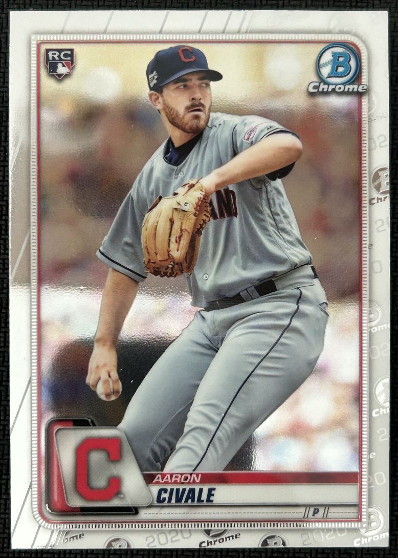 2020 Bowman Chrome Aaron Civale Rookie Cleveland Indians #36