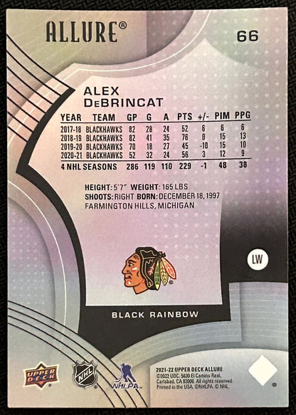 2021-22 Upper Deck Allure Black Rainbow Alex DeBrincat Chicago Blackhawks #66