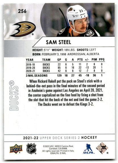 2021-22 Upper Deck Sam Steel Anaheim Ducks #256