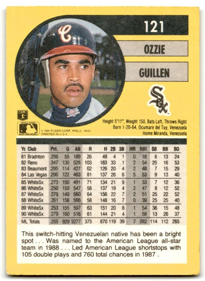 1991 Fleer Ozzie Guillen Chicago White Sox #121