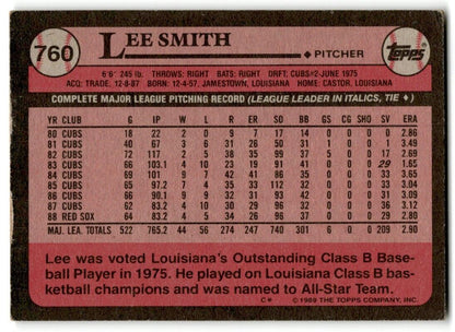 1989 O-Pee-Chee Lee Smith Boston Red Sox #149