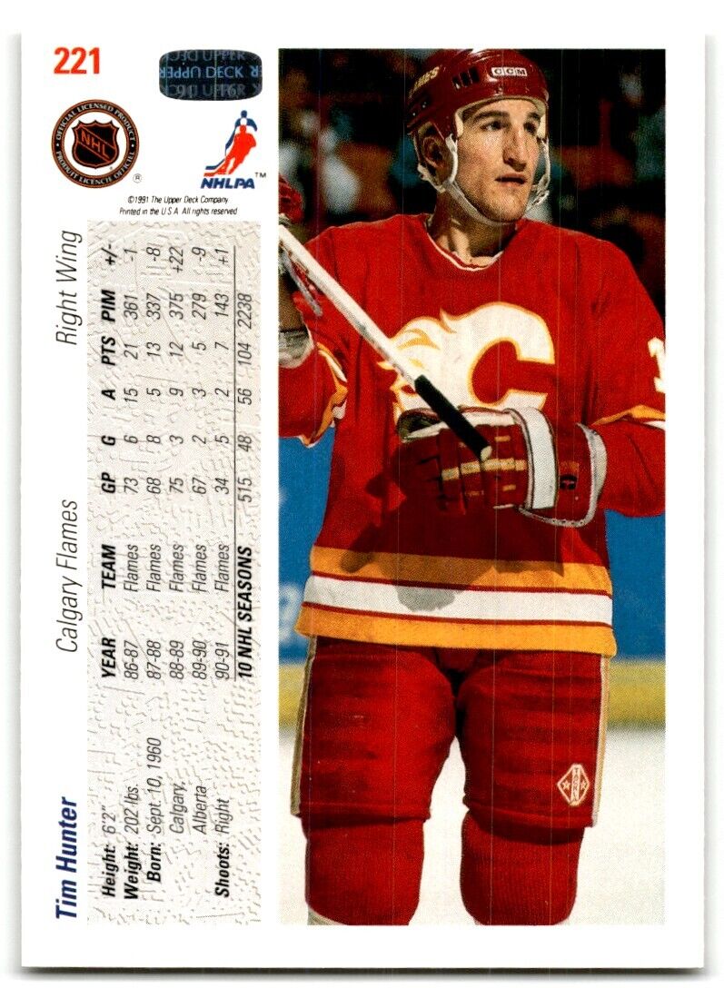 1991-92 Upper Deck Tim Hunter Calgary Flames #221