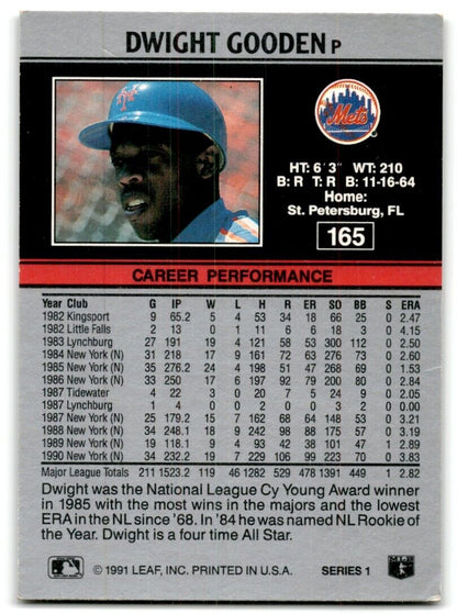 1991 Leaf Dwight Gooden New York Mets #165