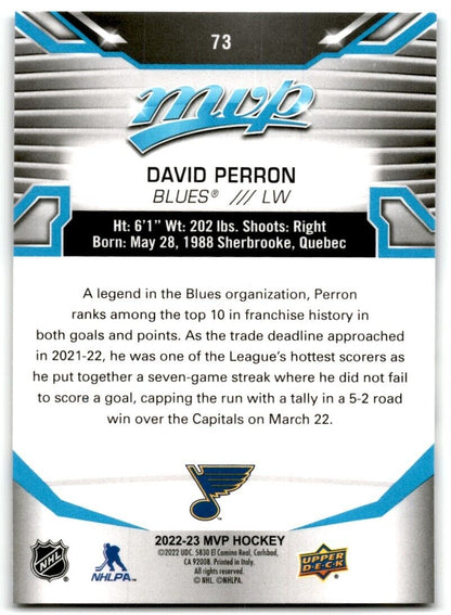 2022-23 Upper Deck MVP David Perron St. Louis Blues #73