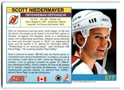 1991-92 Score Canadian Bilingual Scott Niedermayer New Jersey Devils #577