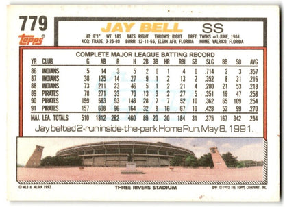 1992 Topps Jay Bell Pittsburgh Pirates #779