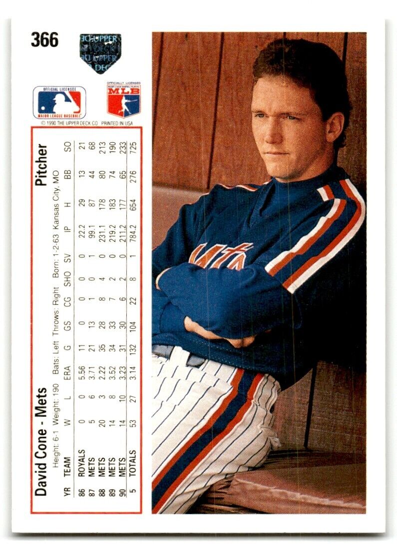 1991 Upper Deck David Cone New York Mets #366