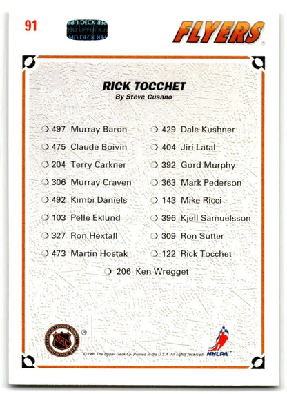 1991-92 Upper Deck Collector's Choice Rick Tocchet Philadelphia Flyers #91