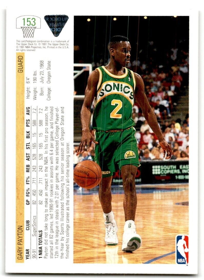 1991-92 Upper Deck Gary Payton Seattle SuperSonics #97