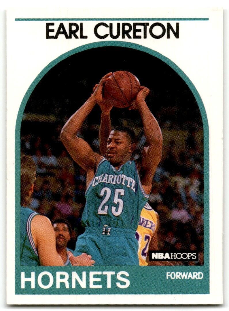 1989-90 Hoops Earl Cureton Rookie Charlotte Hornets #112