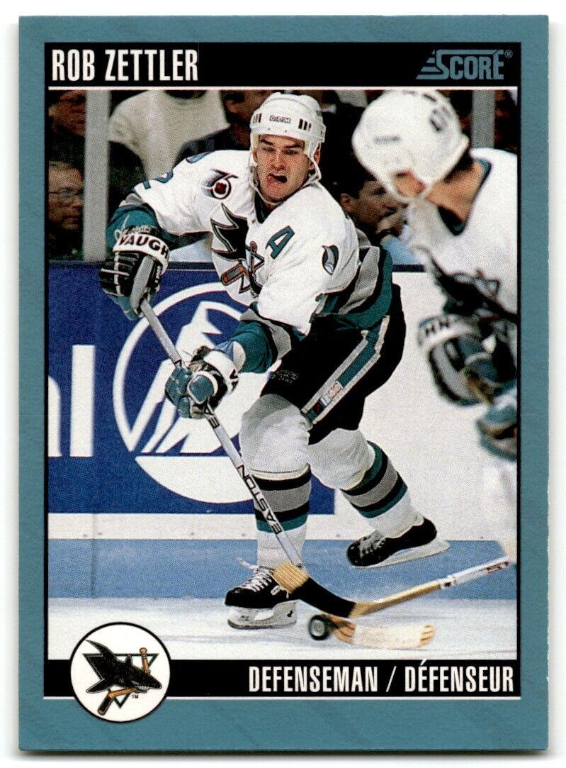 1992-93 Score Rob Zettler San Jose Sharks #191