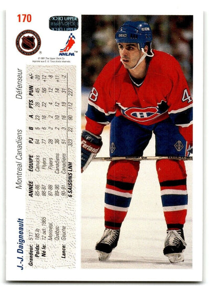 1991-92 Upper Deck French J.J. Daigneault Montreal Canadiens #170