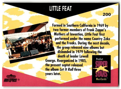 1991-92 ProSet Super Stars MusiCard Little Feat #200