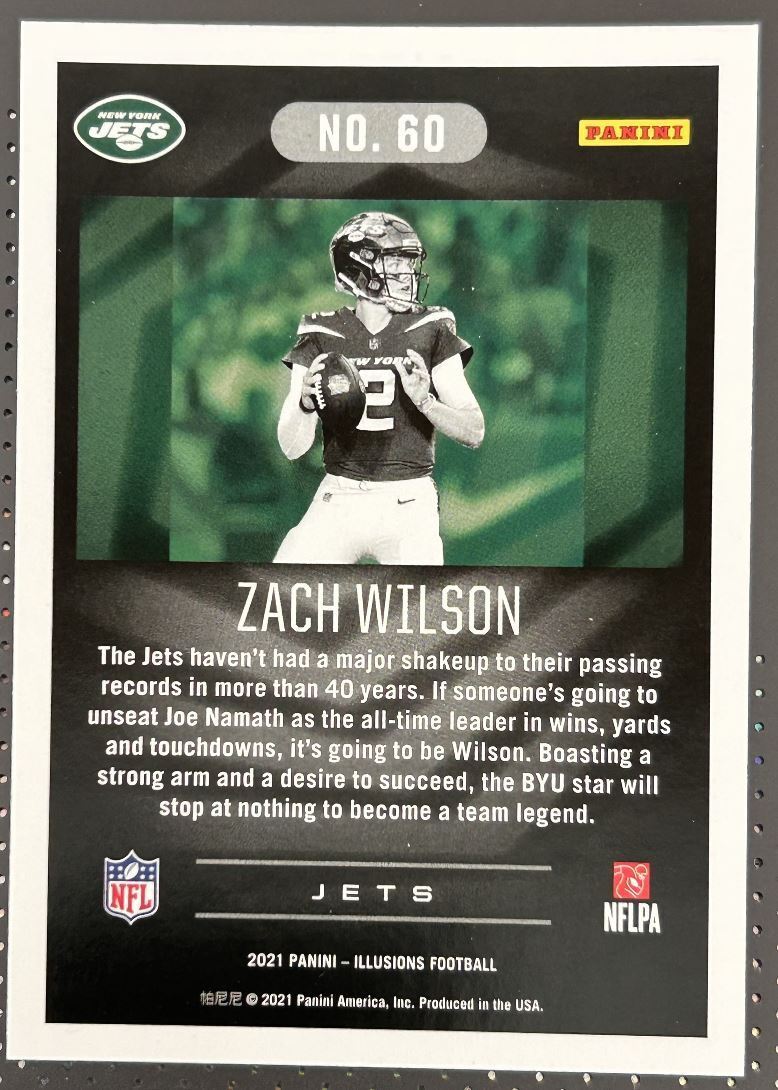 2021 Panini Illusions Zach Wilson Rookie New York Jets #60