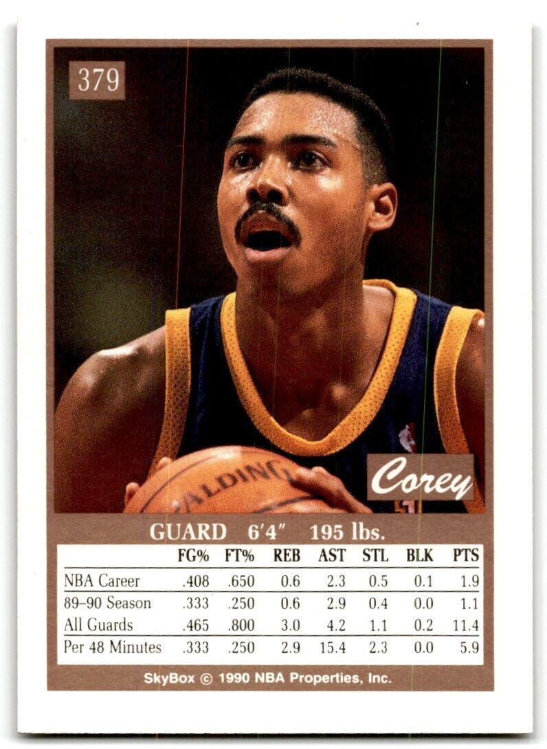 1990-91 SkyBox Corey Gaines Rookie Denver Nuggets #379