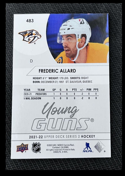 2012-13 Upper Deck Frederic Allard Rookie Nashville Predators #483