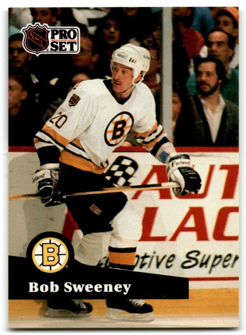 1991-92 Pro Set French Bob Sweeney Boston Bruins #6