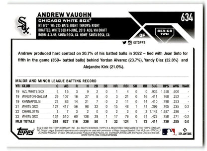 2023 Topps Andrew Vaughn Chicago White Sox #634