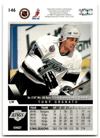 1993-94 Upper Deck Tony Granato Los Angeles Kings #146