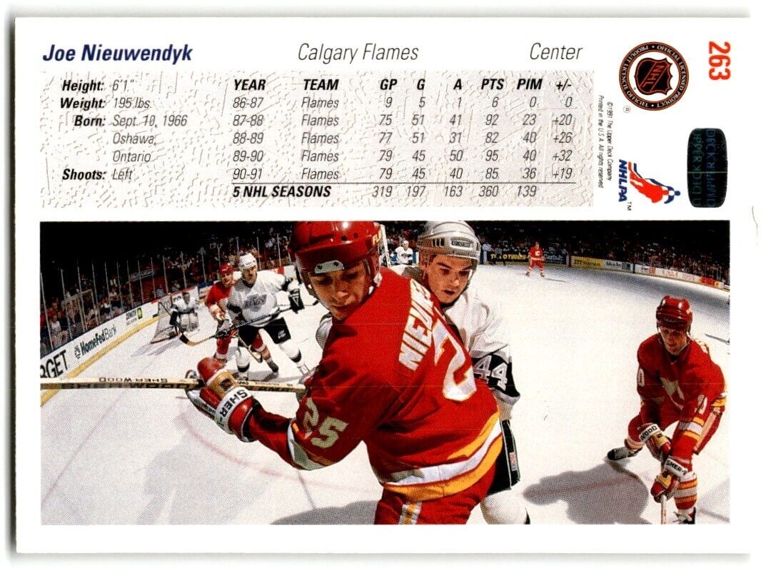 1991-92 Upper Deck Joe Nieuwendyk Calgary Flames #263