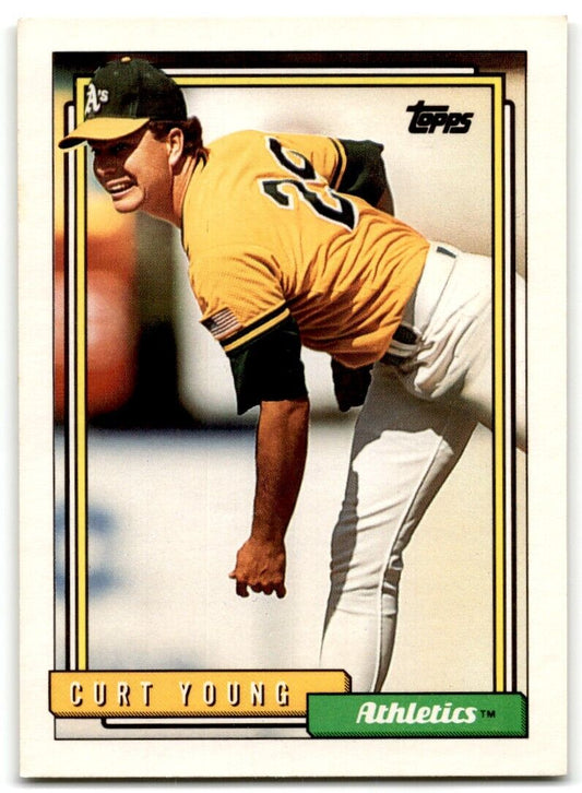 1992 Topps Curt Young Oakland Athletics #704