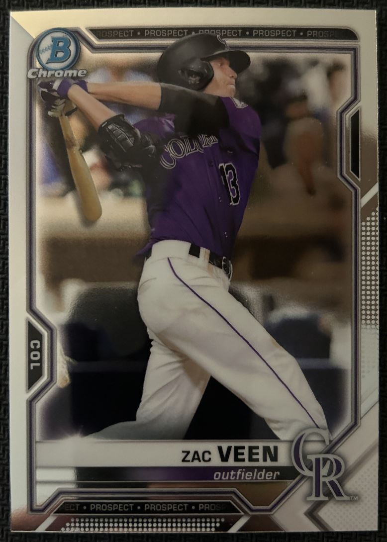 2021 Bowman Chrome Prospects Zac Veen Colorado Rockies #BCP-3