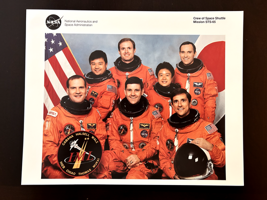 NASA Space Shuttle STS-65 crew litho 10x8