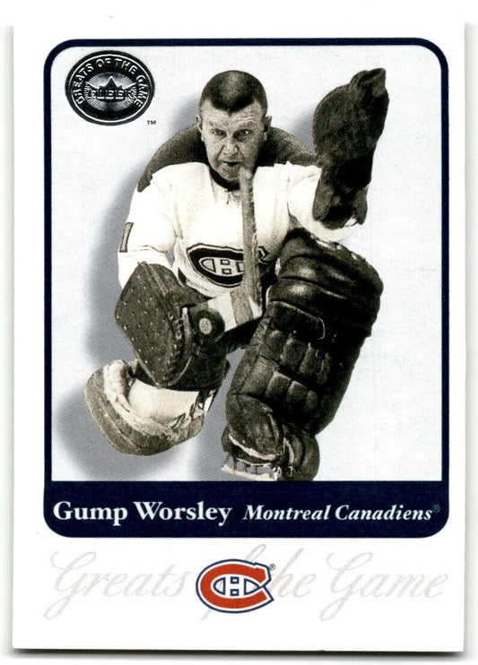 2001-02 Fleer Greats of the Game Gump Worsley Montreal Canadiens #88