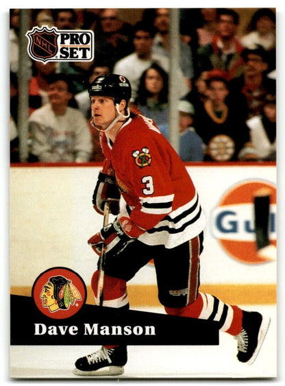 1991-92 Pro Set French Dave Manson Chicago Blackhawks #41