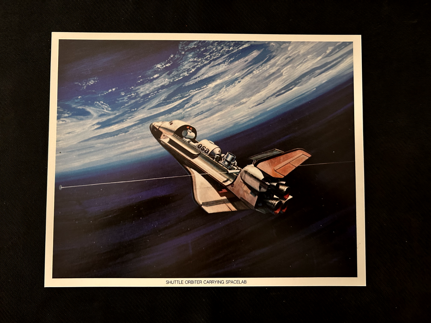 NASA Space Shuttle Orbiter carrying spacelab concept  #2 artist litho 8X10