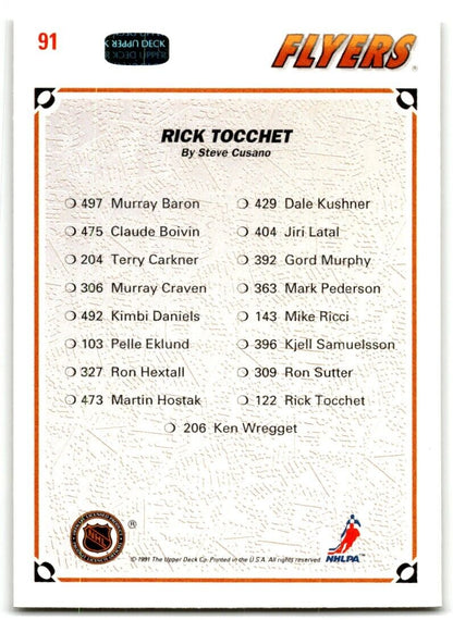 1991-92 Upper Deck Collector's Choice Rick Tocchet Philadelphia Flyers #91A