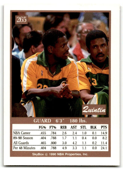 1990-91 SkyBox Quintin Dailey Seattle SuperSonics #265