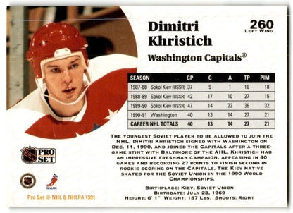 1991-92 Pro Set French Dmitri Khristich Washington Capitals #260